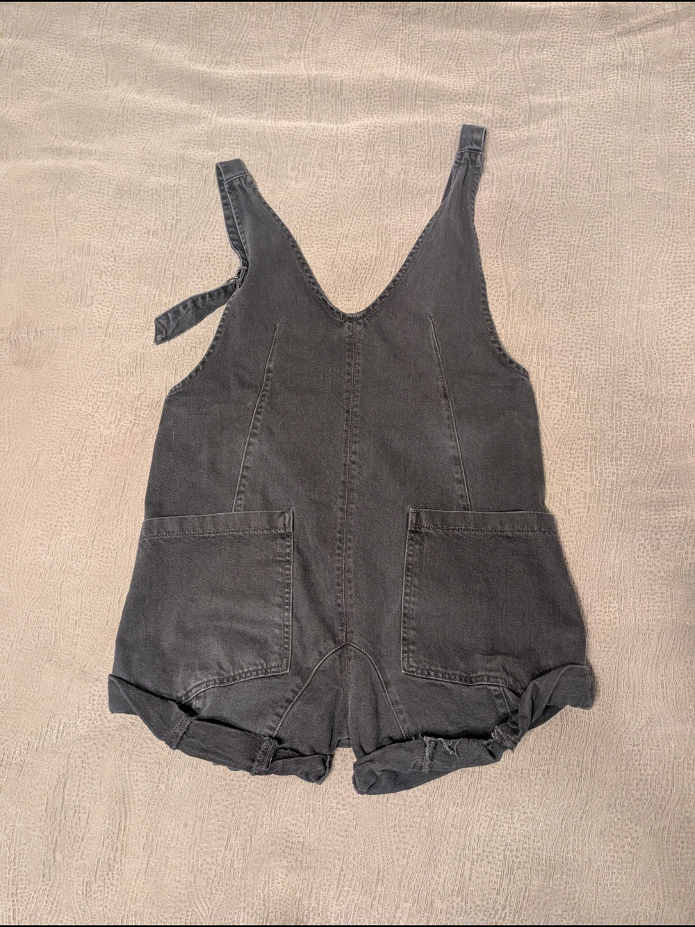 Free People High Roller Shortall Black Denim Overall Romper We The Free, XS - Picture 4 of 10
